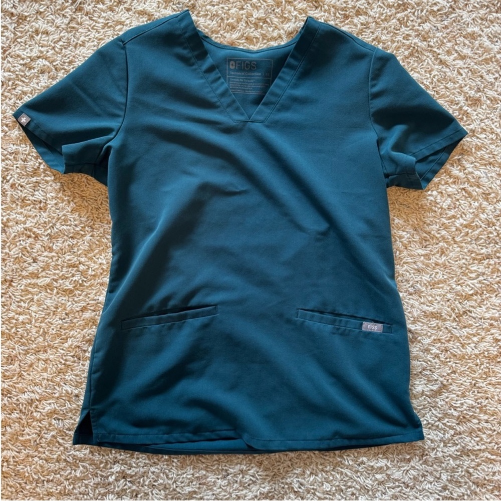 FIGS Casma Scrub Top - Caribbean Blue XS